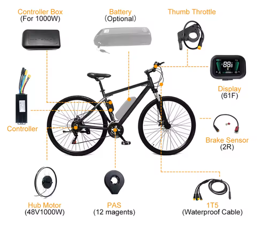 Dviračio elektrifikavimo komplektas 1000w 48v