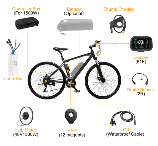 Dviračio elektrifikavimo komplektas 1500w 48v