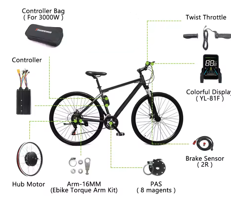 Dviračio elektrifikavimo komplektas 3000w 72v