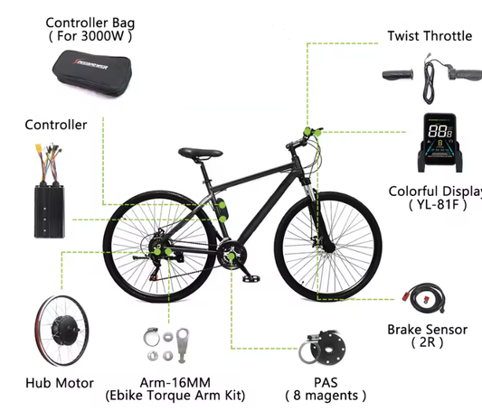 Dviračio elektrifikavimo komplektas 3000w 72v